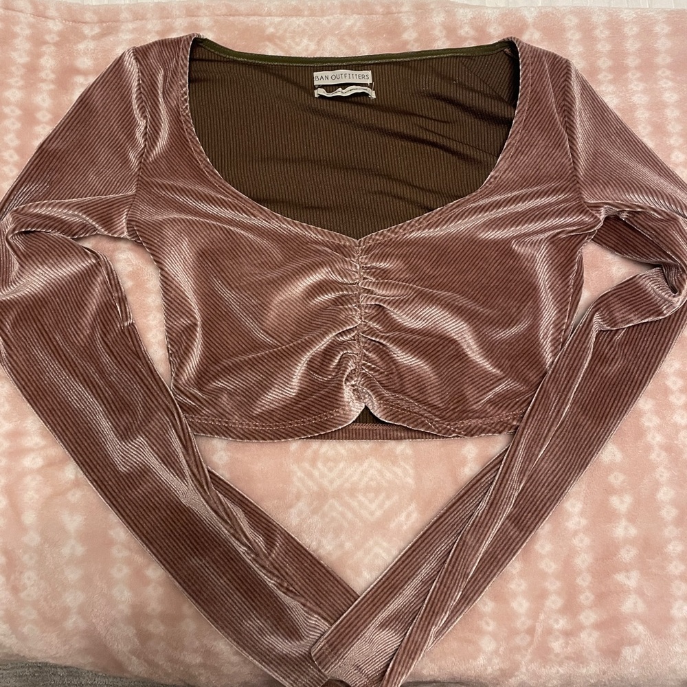 Urban Outfitters Velvet Crop Top
